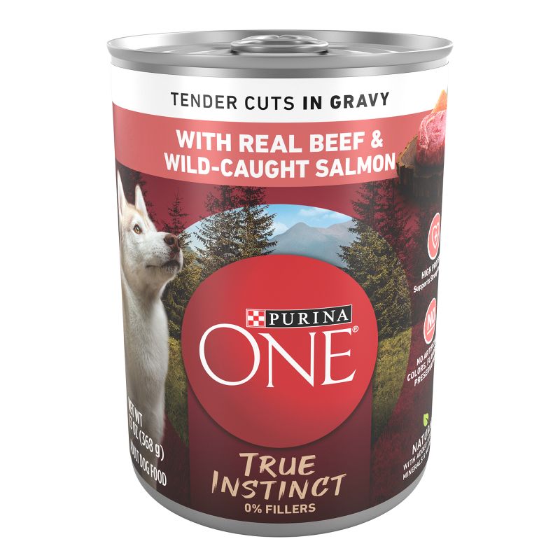 Purina ONE Smart Blend Grain Free with Real Beef and Salmon Adult Wet Dog Food Can - 13oz, 1 of 7