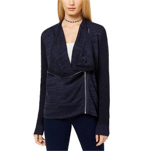 I.N.C International Concepts Womens Mixed Knit Cardigan Sweater, Blue, Small - 1 of 1