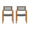 Patio Arm Chairs Set Of 2,Arm Chairs With Rope Seat,Outdoor Rope Chairs,Arm Chairs Set For Patio,Backyard,Garden-Cuddlewood - 3 of 4