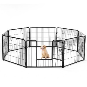 Lyngins Heavy-Duty Metal Dog Playpen – 8/16 Panel Dog Crate Kennel with Secure Lock, Portable for Indoor/Outdoor Use | Dog House for Small/Large Dogs - 1 of 4