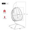 Infurnic Patio Swings, Hanging Egg Swing Chair with Stand and Soft Seat Cushions, Swinging Seat for Balcony Backyard Garden, Red, 37.4"*37.4"*77" - 4 of 4