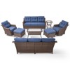 POCASSY 8 Piece 6-Inch Foam Thick Cushion Outdoor Furniture Set with Outdoor Sofa, Swivel Rocker Glider Chairs, Coffee Table, Ottomans, and End Table - 4 of 4