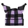 Kuromi Hood Purple Plaid Cuff Beanie - 4 of 4