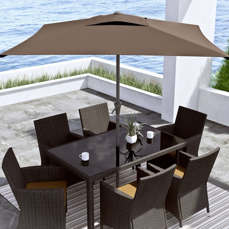 9' Square Titling Market Patio Umbrella with Base - CorLiving, 2 of 8