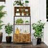 5 Tier Freestanding Kitchen Bakers Rack, 67'' Tall Microwave Stand with Open Shelves & Cabinet, Coffee Bar Pantry Cabinet, Kitchen Shelves Spice Rack - 2 of 4