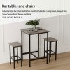 Resenkos 2-Piece Bar Table Set, 35.5-Inch Counter Height Table with 2 Grey Stools for Kitchen & Dining Gray - 3 of 4