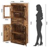 67" Tall Bathroom Storage Cabinet with Glass Doors, Adjustable Shelves, Drawer, Modern Freestanding Pantry Cupboard - 2 of 4