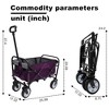 SKRAN Collapsible Foldable Beach Wagon Cart with strapping system,Utility Wagon Grocery Cart for Camping,Shopping,Fishing,Supports 225lbs - 2 of 4