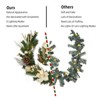 6ft Gold Christmas Garland with Lights, Lighted Xmas Garland with Bows, Flower, Berry Branches - 4 of 4