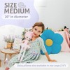Butterfly Craze Daisy Lounge Flower Pillow - Medium 20 Inches, Cozy & Stylish Floor Cushion, Plush Microfiber - Machine Washable, Blue - 3 of 4