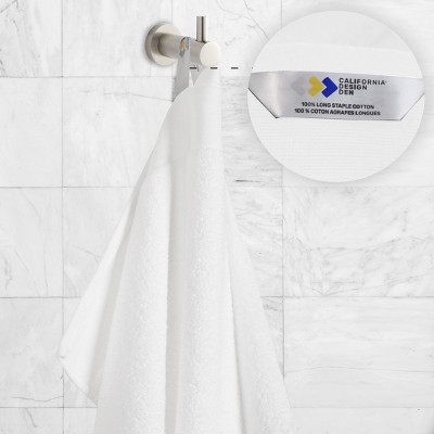 Luxury White 100% Cotton 6-Piece Towel Set