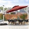 PURPLE LEAF 13 Feet Patio Umbrella Outdoor Round Double-Top Aluminum Umbrella Cantilever Patio Umbrella for Garden Deck Pool Patio - 2 of 4