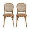 Vintage Rattan Dining Chairs Set of 2,Solid Wood Side Chairs with Cane Back and Seat,No Assembly for Kitchen or Dining Room–Maison Boucle - 4 of 4