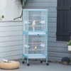 PawHut 55" 2 In 1 Bird Cage Aviary Parakeet House for finches, budgies with Wheels, Slide-out Trays, Wood Perch, Food Containers - 2 of 4