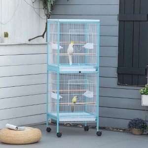 Akoasm 55 Inch Large Bird Canary & Finch Cage With Doors For Indoor-Light Blue - 1 of 4