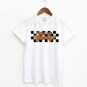 Simply Sage Market Women's Let's Go Ghouls Checkered Short Sleeve Garment Dyed Tee - 1 of 4