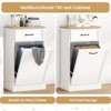 Trash Cabinet Tilt Out, Hidden Trash Can Cabinet 20 Gallon Storage Holder, Freestanding Pet-Proof Garbage Can Cabinet for Kitchen Dining Living Room - 4 of 4