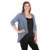 24seven Comfort Apparel Women's Plus Elbow Length Open Cardigan - 2 of 4