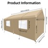 DOMETOUR Carport, 10×20 Heavy Duty Portable Carport Garage Tent for Outdoor Storage Shelter khaki - 4 of 4