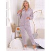 cheibear Women's Flannel Long Sleeve Soft Winter Warm Rabbit Pattern Pajama Sets with Pockets - 3 of 4