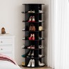 7 Tier Rotating Shoe Rack Tower, Revolving Shoe Rack Storage, Round Carousel Vertical Handbag and Shoe Organizer ,Black - 4 of 4