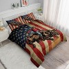 Boersma American Flag Comforter Set Queen Size,Cowboy Riding Bull Bedding Set,American Flag Bedding Racing Bull,1 Quilt 2 Pillowcases - 2 of 4