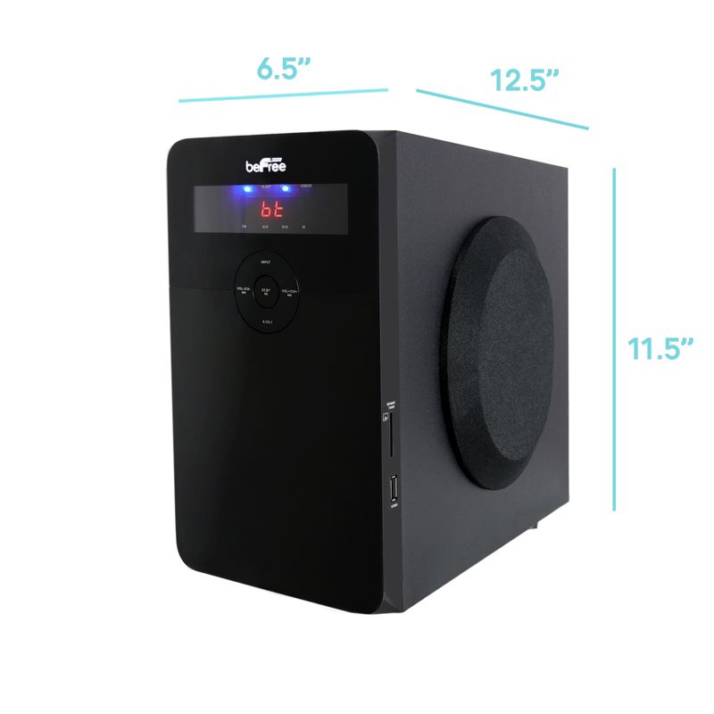 beFree Sound 5.1 Channel Bluetooth Surround Sound Speaker System in Black, 5 of 7