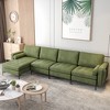 Costway Modular L-shaped Sectional Sofa w/ Reversible Chaise & 4 USB Ports Army Green - 3 of 4