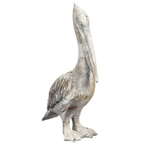 Resin Pelican - Rust White Finish - Storied Home: Nautical Coastal Decor, Indoor Bird Sculpture, Tabletop Display - 1 of 4