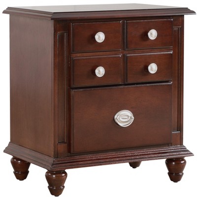 Summit Cappuccino 5-Drawer Solid Wood Veneer Nightstand