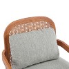 PAGED Set of 2 Accent Chair Comfy Armchair Mid-Century Modern Reading Chair with Wood Frame and Rattan Backrest for Living Room - 4 of 4