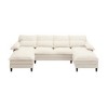 U-Shaped Modular Sectional Sofa with Chaise Lounge, Terrycloth Upholstery, 4-Seater - 3 of 4