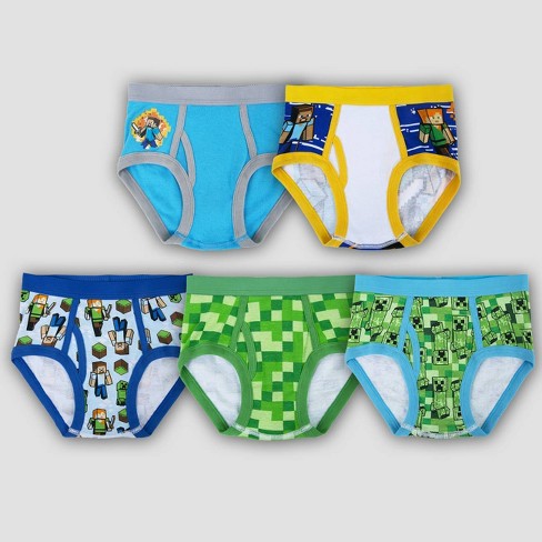 Minecraft Boys' Creeper Boxer Shorts Underwear Set of 2, Colour