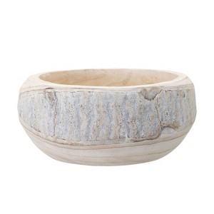 Storied Home 4" x 10.5" Hand Carved Paulownia Wood Planter: Indoor, No Drainage, Lightweight - 1 of 4