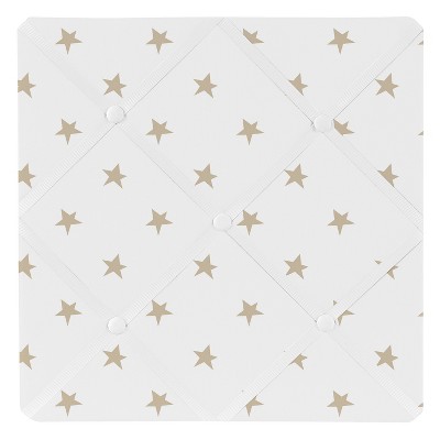 Sweet Jojo Designs Girl Fabric Photo Memo Board Celestial Gold and White