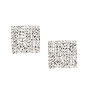 SOHI Women's Silver Bling Stud Earrings - 1 of 3