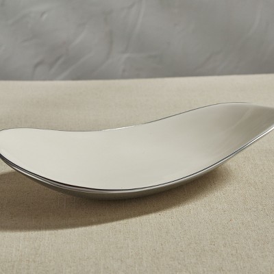 Modern White Enamel Aluminum Serving Platter