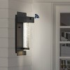 JONATHAN Y 5.5" 1-Light Horizone Minimalist Iron Seeded Glass with Dusk-to-Dawn Sensor Outdoor Sconce Black: ETL Listed, Integrated LED - 3 of 4