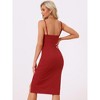 Allegra K Women's Spaghetti Strap Split Hem Sleeveless Cocktail Sheath Dress - 4 of 4