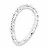 Black Bow Jewelry 1.5mm Stackable Sterling Silver Curved Wheat Band - 3 of 4