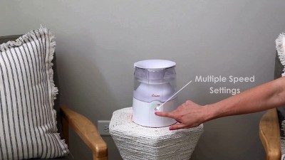 Compact White and Orange Warm Mist Humidifier with Steam Treatment
