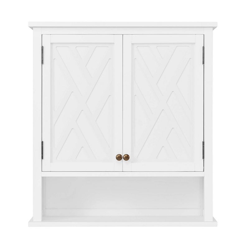 Coventry Wall Mounted Bath Storage Cabinet with Two Doors White - Alaterre Furniture, 1 of 10