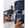 Lars Amadeus Men's Henley Collar Color Block Plaid Nightshirt - 3 of 4