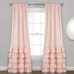 Home Boutique Allison Ruffle Window Curtain Panels Blush 40x95 Set - 1 of 1