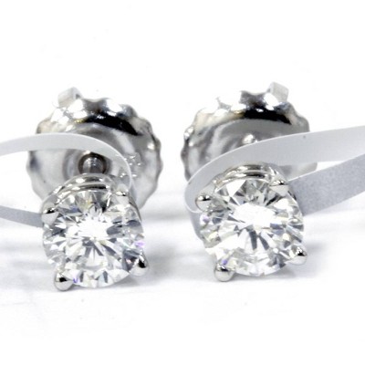 Pompeii3 3/8cttw Round Cut Diamond Screw Back Studs IGI Certified (F-G/I1)