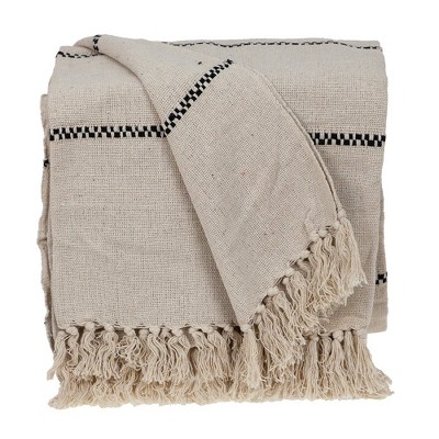 Parkland Collection,Logan Casual Beige 52" X 67" Woven Handloom Throw