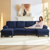 Mjkone 110"Velvet U-Shaped Sectional Sofa Couches, Upholstered 4-Seater Sofa with Double Chaises and Sleepable Armrests - 2 of 4