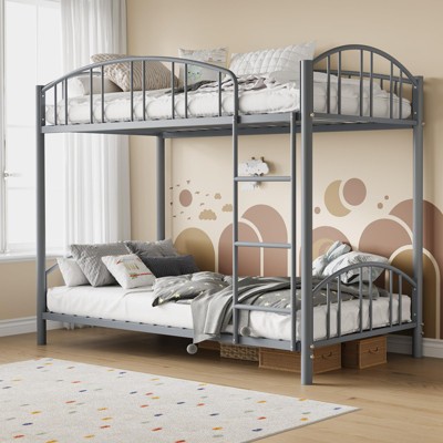 Whizmax Twin Over Twin Metal Bunk Bed, Heavy Duty Steel Frame with Safety Ladder & Guardrail, Space-Saving Kids Bed for Boys/Girls, No Box Spring