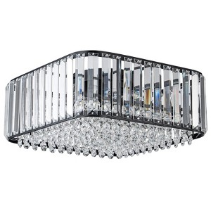 LLHZSY Modern Glam 4-Light Crystal Flush Mount Ceiling Light-Black/Chrome, Square Lampshape - 1 of 4