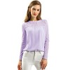 INSPIRE CHIC Women's Elegant Lace Sleeve Scalloped Trim Summer Casual Chiffon Blouse - 2 of 4
